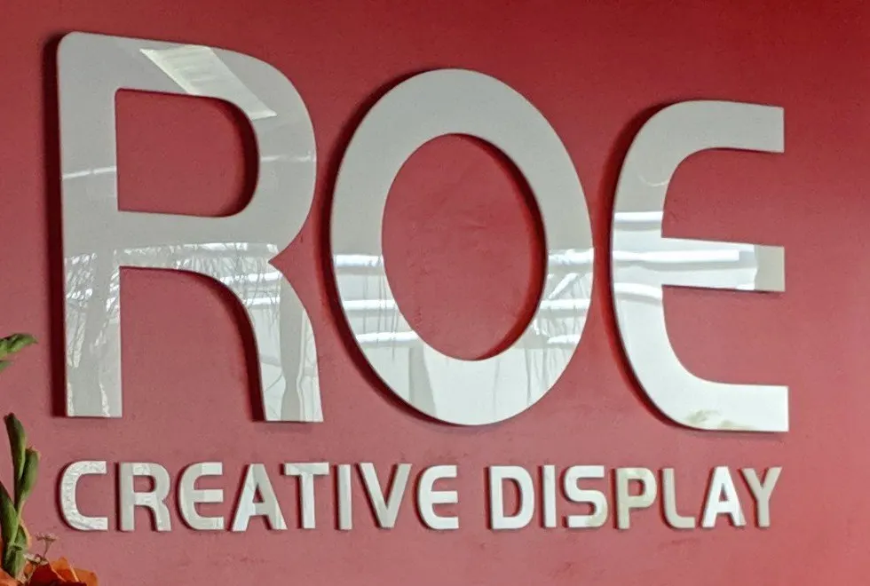 Dimensional letters on a painted feature wall.