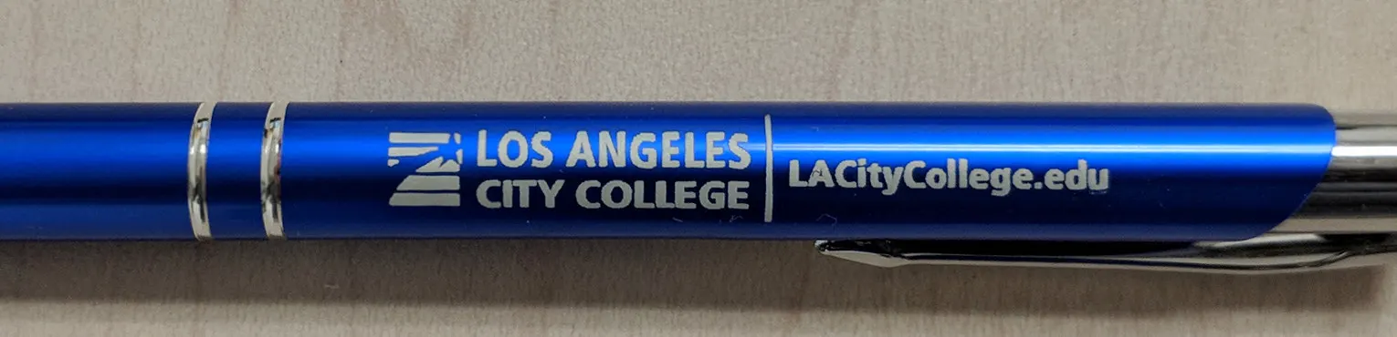 Custom-marked pens for Los Angeles City College.