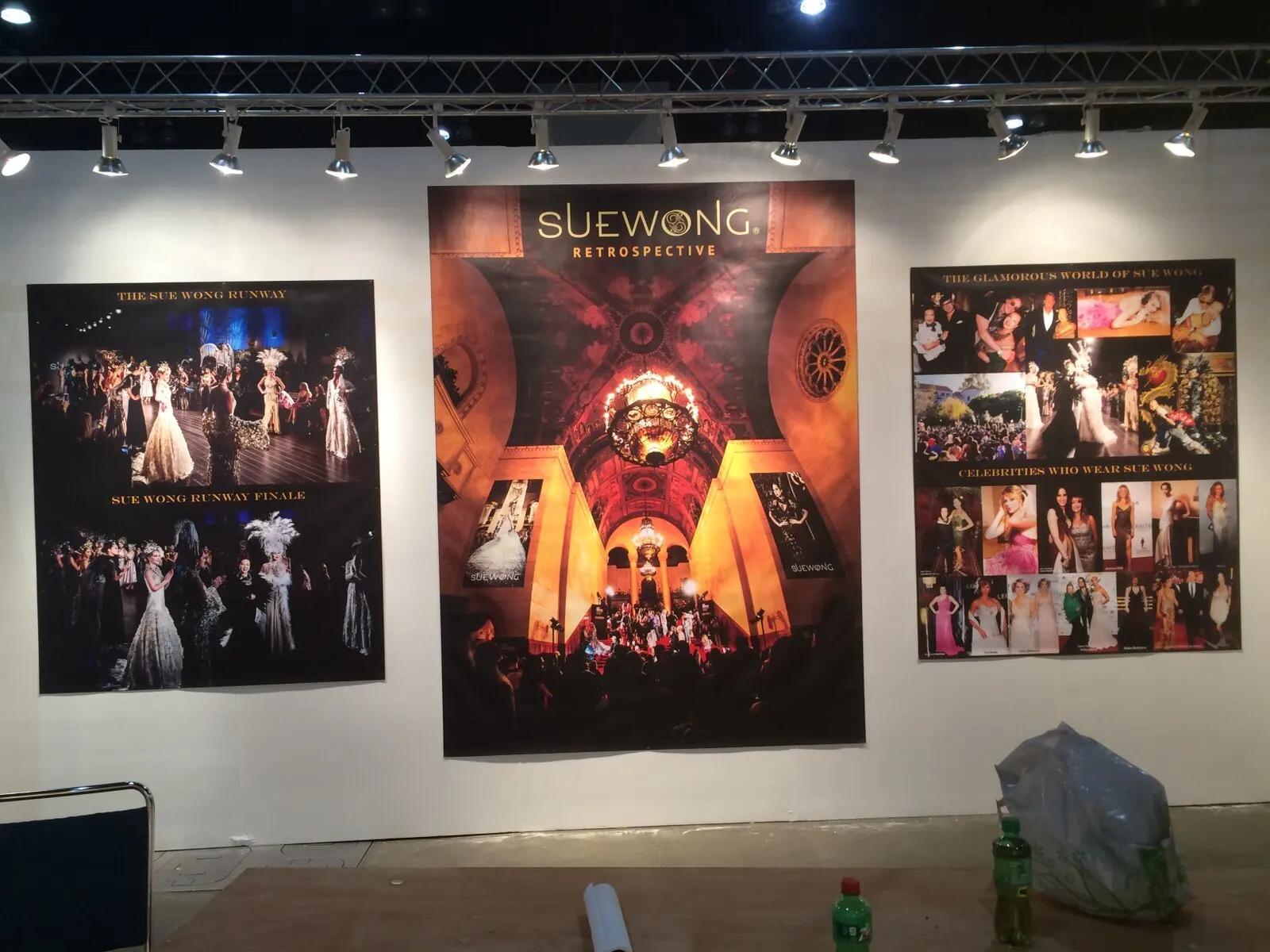 Large printed panels for a fashion exhibition.